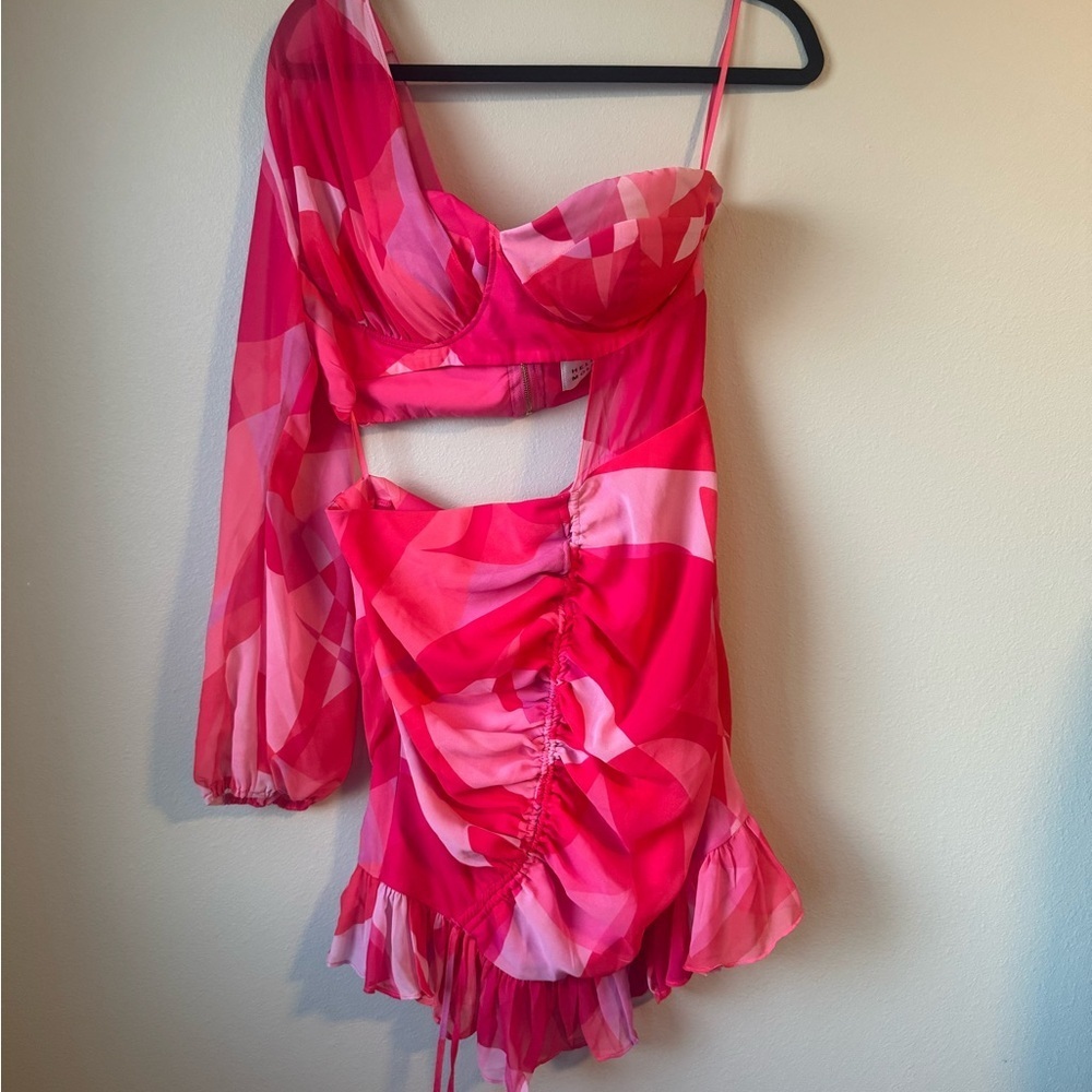 Hello Molly Pink Abstract Cutout Dress - Picture 2 of 7